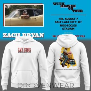 Zach Bryan X Utah Utes Football With Heaven On Tour White 2026 Hoodie
