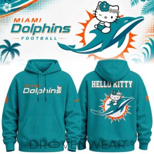 Miami Dolphins X Hello Kitty 2026 Marine Blue Special Hoodie