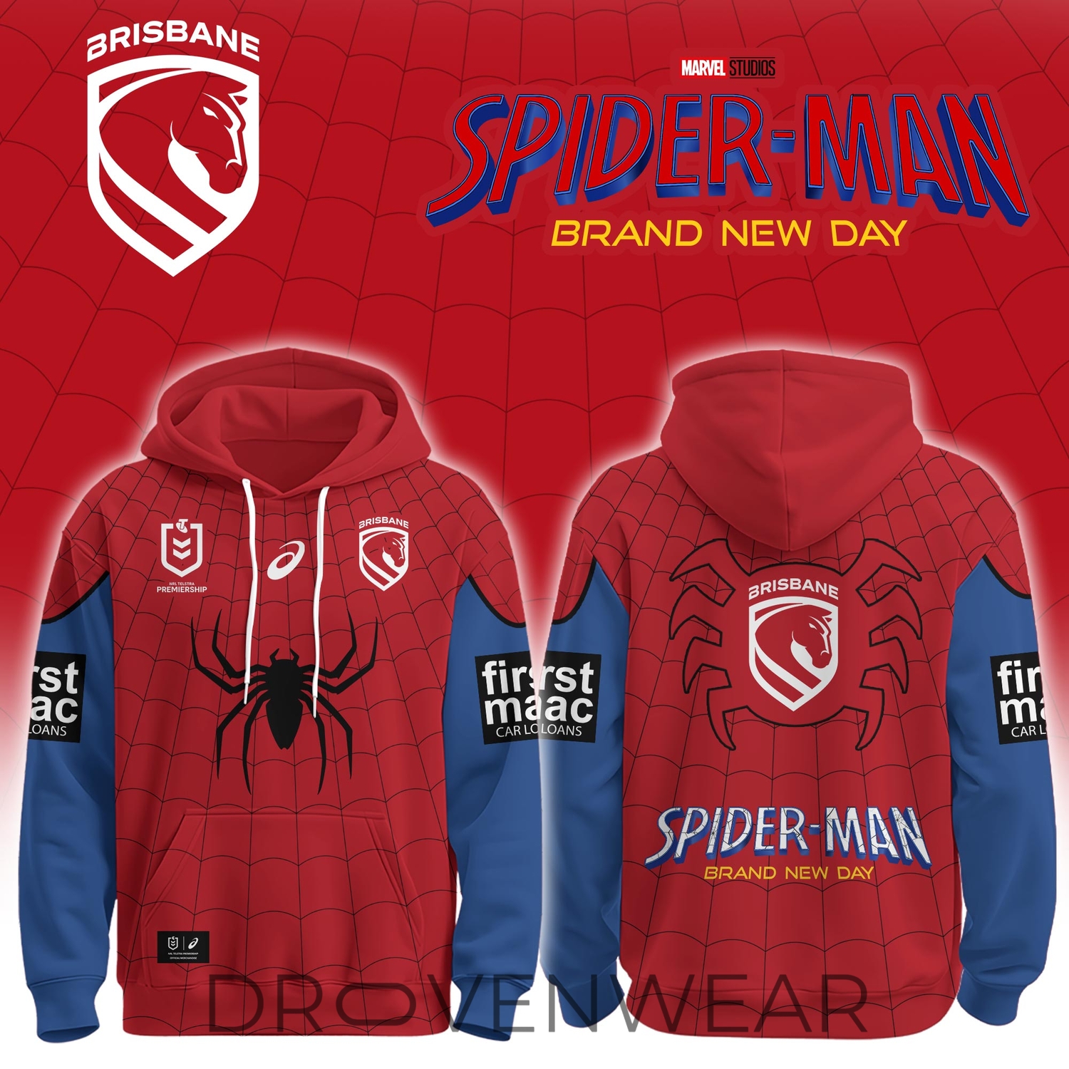 Nrl Brisbane Broncos X Spiderman Brand New Day 2026 Hoodie Limited Edition Nrl Brisbane Broncos X Spiderman Brand New Day 2026 Hoodie Limited Edition