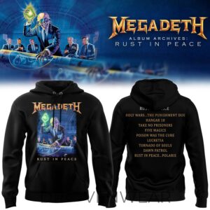 Megadeth Rust In Peace Tracklist Limited Edition Hoodie