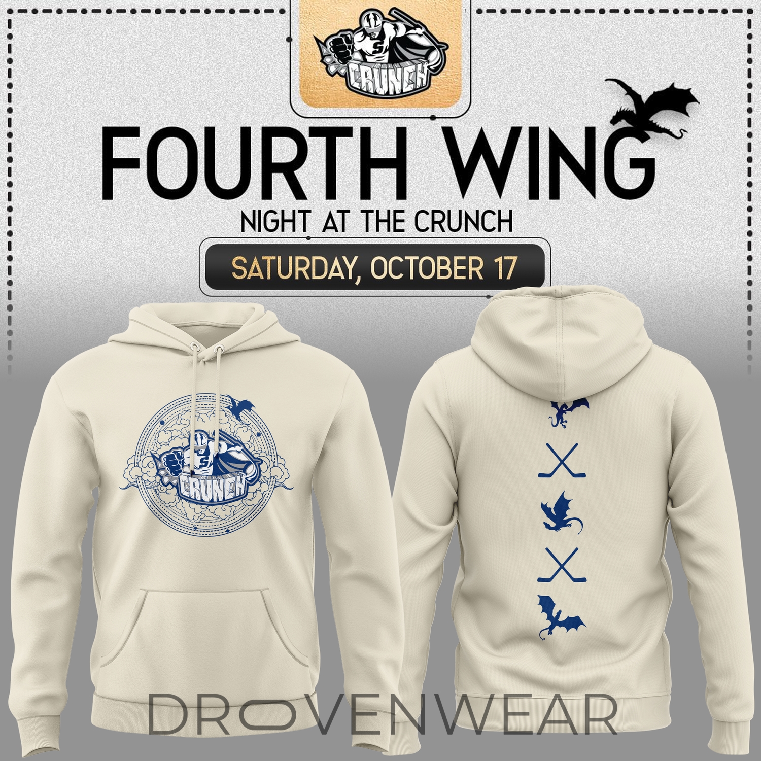 Syracuse Crunch X Fourth Wing Night 2026 Special Edition Hoodie Syracuse Crunch X Fourth Wing Night 2026 Special Edition Hoodie
