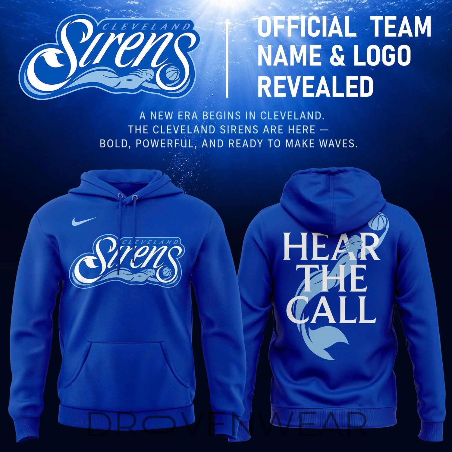 Cleveland Sirens Nike Hear The Call Blue Hoodie Cleveland Sirens Nike Hear The Call Blue Hoodie