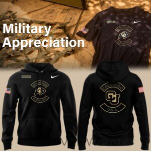2025 Military Appreciation Colorado Buffaloes Black Hoodie