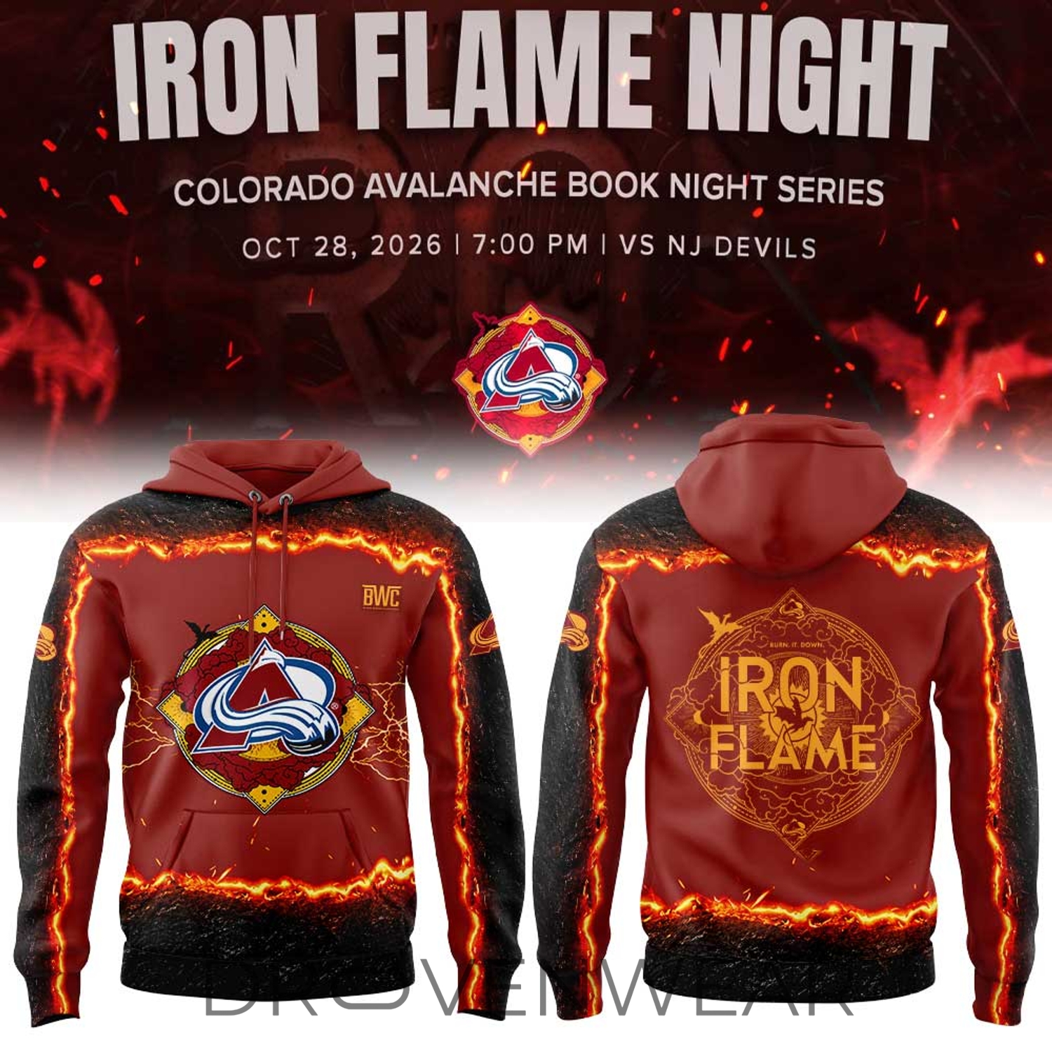 Colorado Avalanche “fourth Wing Night” Book Night Series Limited Edition Hoodie Colorado Avalanche “fourth Wing Night” Book Night Series Limited Edition Hoodie