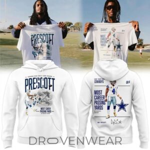 Dak Prescott Most Career Passing Yards Dallas Cowboys Hoodie Collection