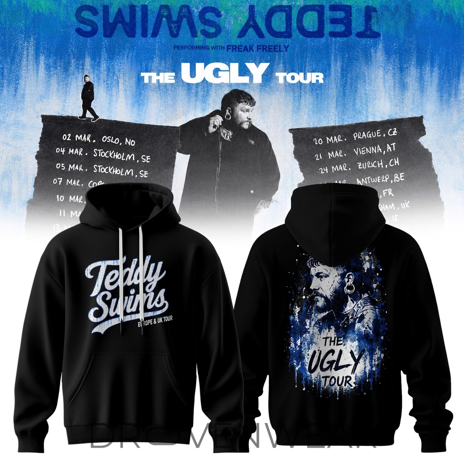 Teddy Swims – The Ugly Europe & UK Tour 2027 Hoodie Ver5 Teddy Swims – The Ugly Europe & UK Tour 2027 Hoodie Ver5