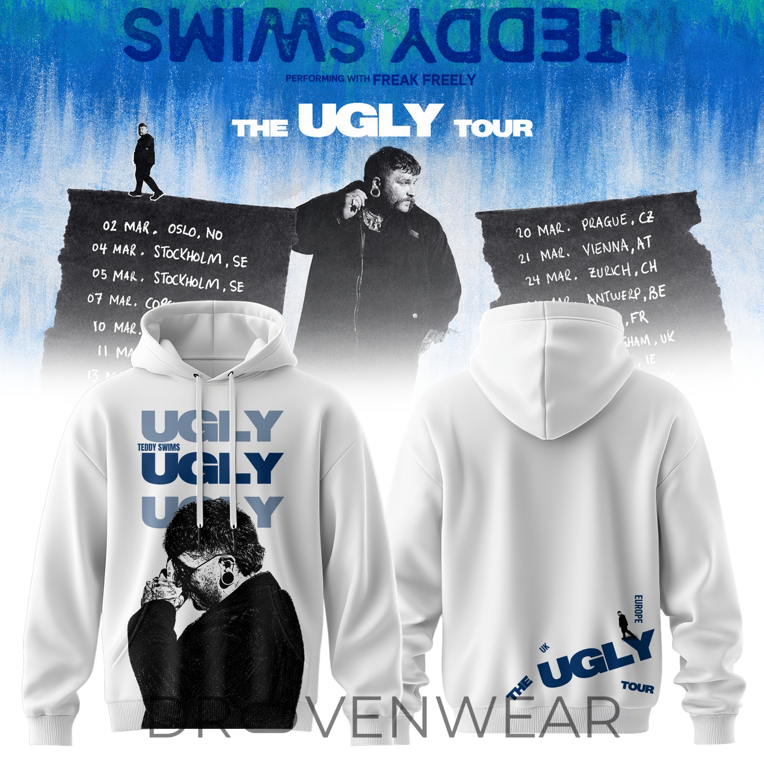 Teddy Swims – The Ugly Europe & UK Tour 2027 Hoodie Teddy Swims – The Ugly Europe & UK Tour 2027 Hoodie