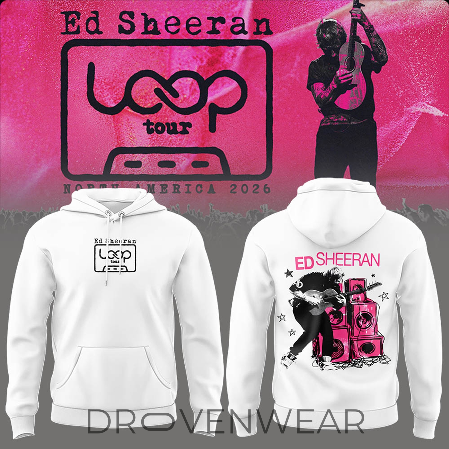 Ed Sheeran Loop Tour 2026 Cassette Edition Hoodie Ed Sheeran Loop Tour 2026 Cassette Edition Hoodie