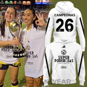 Club América Super Poderosas Hoodie – White Campeonas 26 Pullover
