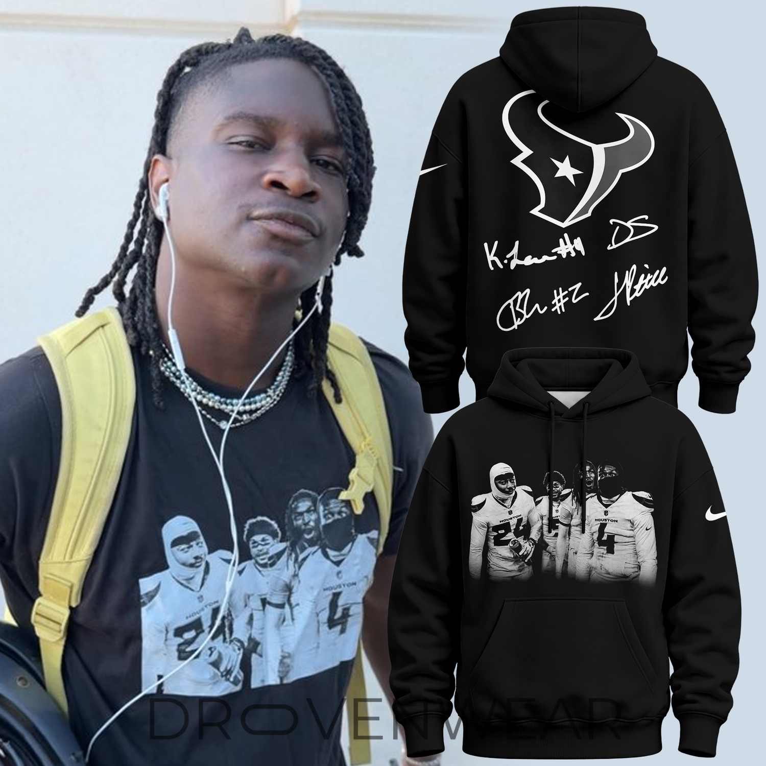Exclusive Houston Texans Hoodie For Jalen Pitre, Calen Bullock, Kamari Lassiter And Derek Stingley Jr Signatures Print Fans Exclusive Houston Texans Hoodie For Jalen Pitre, Calen Bullock, Kamari Lassiter And Derek Stingley Jr Signatures Print Fans