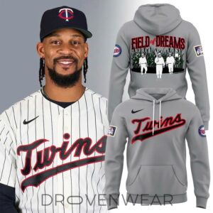 Minnesota Twins 2026 MLB At Field Of Dreams Game Hoodie Gray