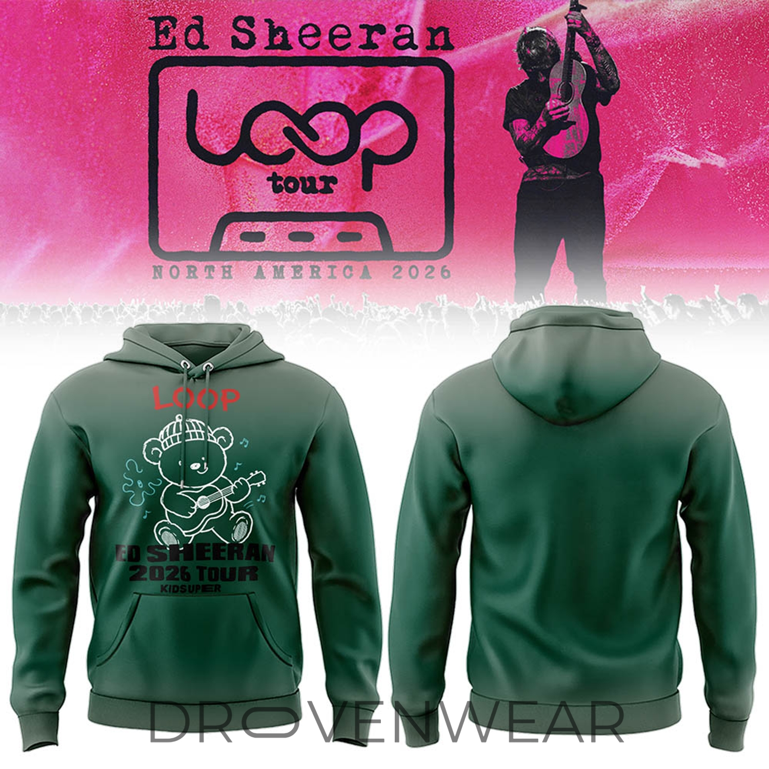 Ed Sheeran x Kidsuper Loop Tour North America 2026 Limited Edition Hoodie Ed Sheeran x Kidsuper Loop Tour North America 2026 Limited Edition Hoodie