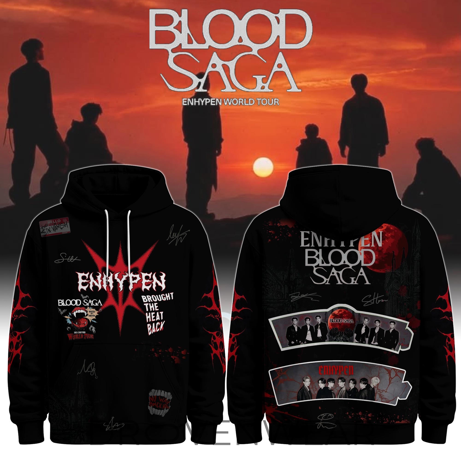 ENHYPEN Blood Saga Tour 2026 Limited Edition Hoodie ENHYPEN Blood Saga Tour 2026 Limited Edition Hoodie