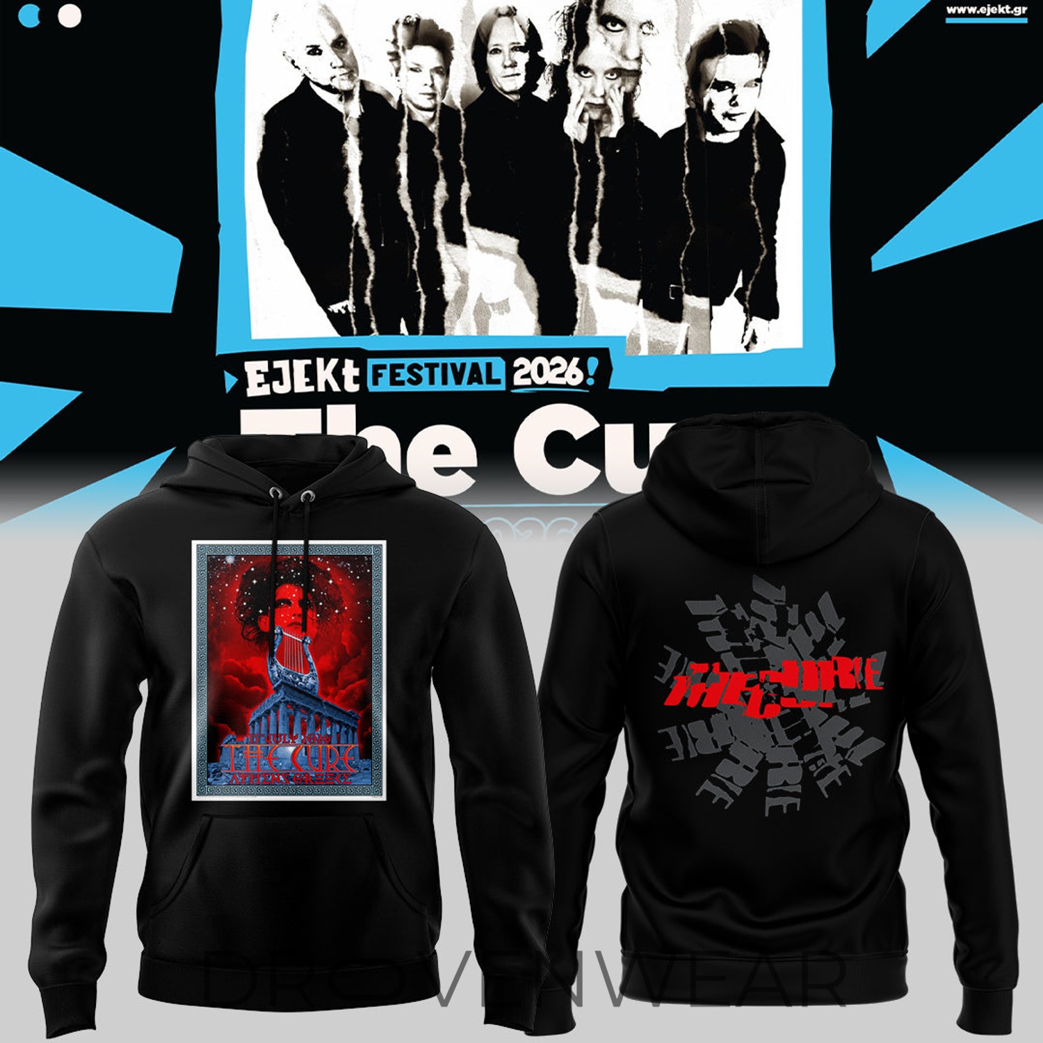 The Cure Ejekt Festival 2026 In Athens Hoodie The Cure Ejekt Festival 2026 In Athens Hoodie