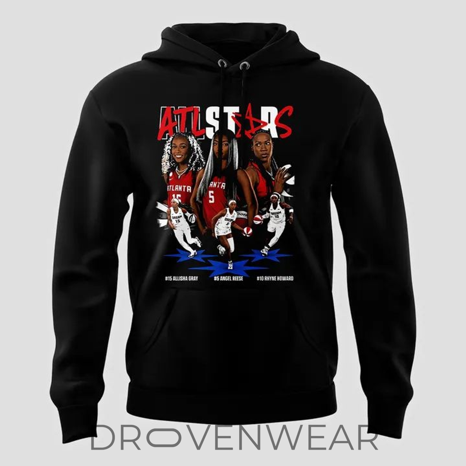 Atlanta Dream WNBA All-Star Allisha Gray Angel Reese Rhyne Howard Graphic Hoodie Atlanta Dream WNBA All-Star Allisha Gray Angel Reese Rhyne Howard Graphic Hoodie