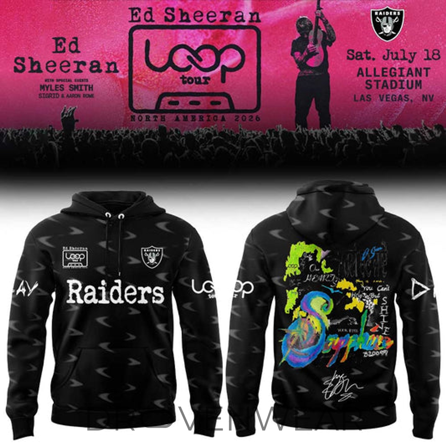 Ed Sheeran The Loop Tour 2026 Allegiant Stadium Signature Limited Edition Hoodie Ed Sheeran The Loop Tour 2026 Allegiant Stadium Signature Limited Edition Hoodie