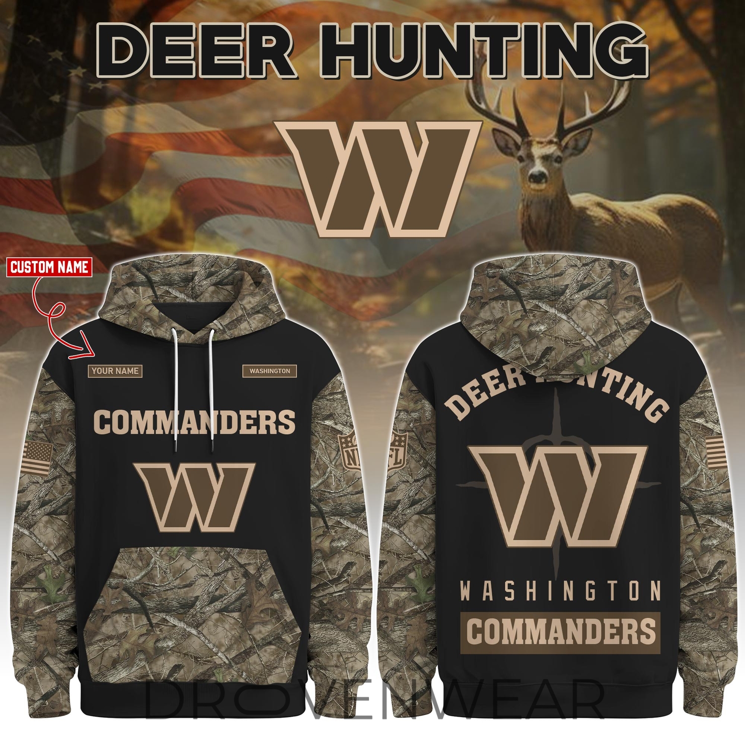 Washington Commanders Deer Hunting Limited Edition Hoodie Washington Commanders Deer Hunting Limited Edition Hoodie