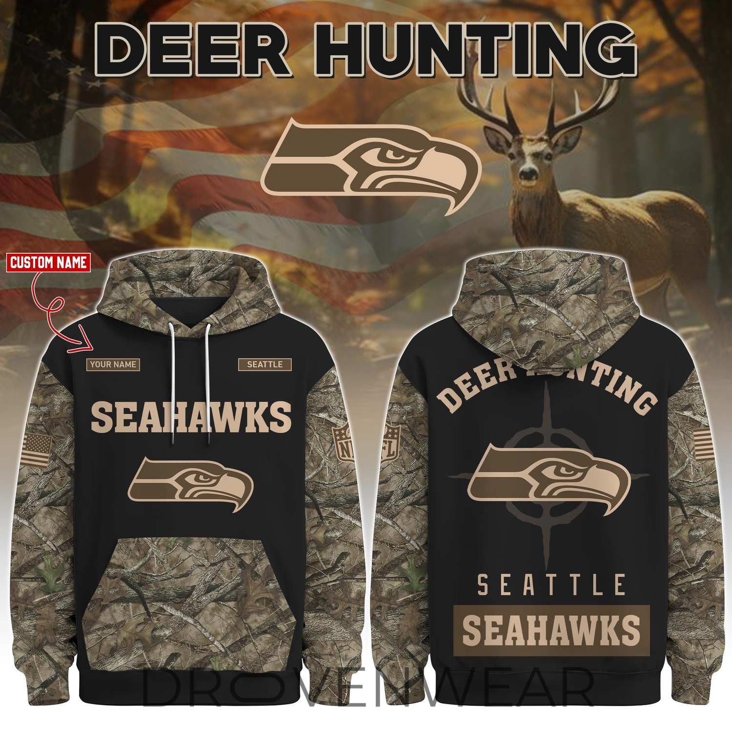 Seattle Seahawks Deer Hunting Limited Edition Hoodie Seattle Seahawks Deer Hunting Limited Edition Hoodie
