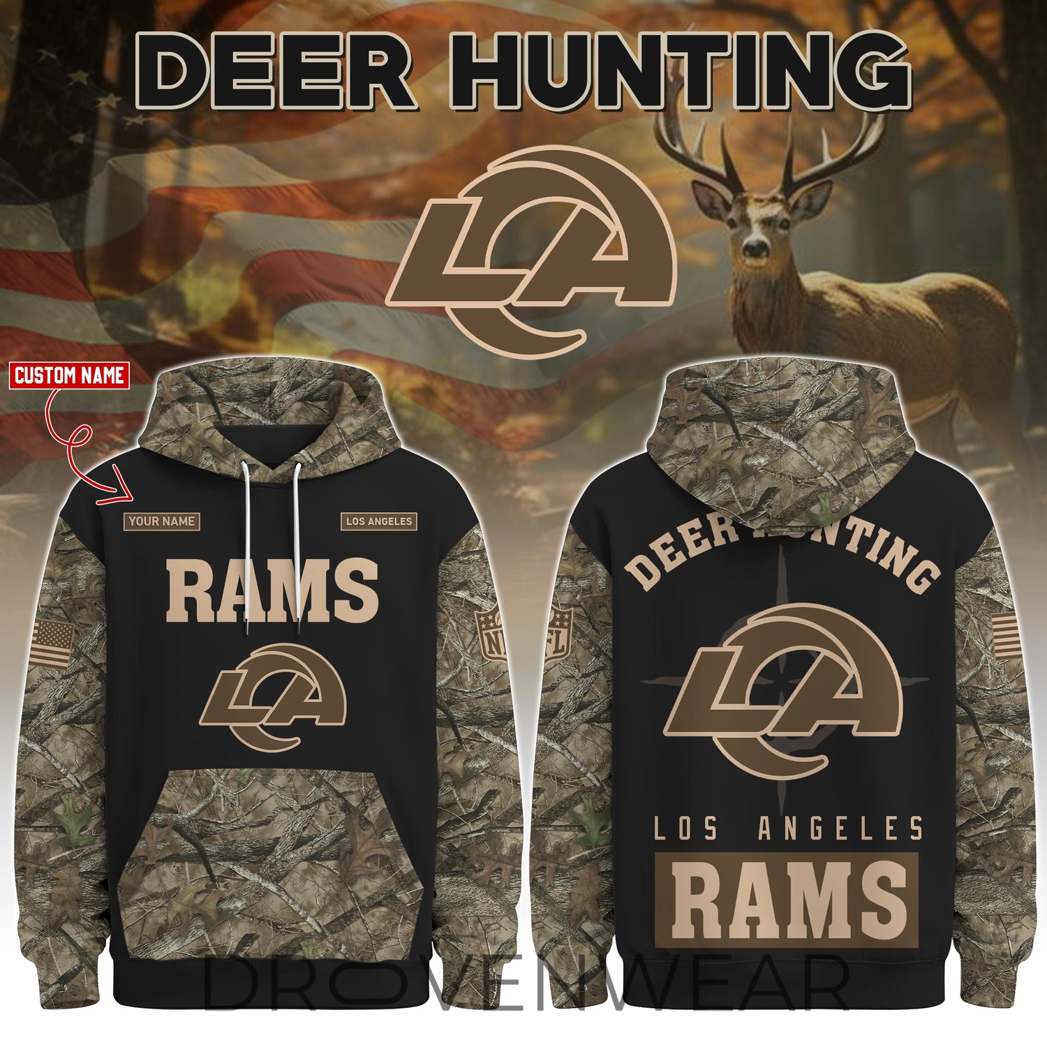 Los Angeles Rams Deer Hunting Limited Edition Hoodie Los Angeles Rams Deer Hunting Limited Edition Hoodie