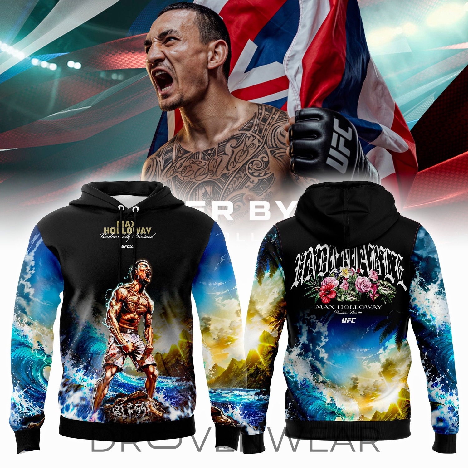UFC 329 Max Holloway Undeniably Blessed Limited Edition Hoodie UFC 329 Max Holloway Undeniably Blessed Limited Edition Hoodie