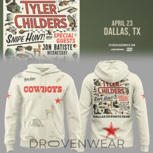 Dallas Cowboys x Tyler Childers concert on April 23 in Dallas, TX Snipe Hunt Tour Hoodie