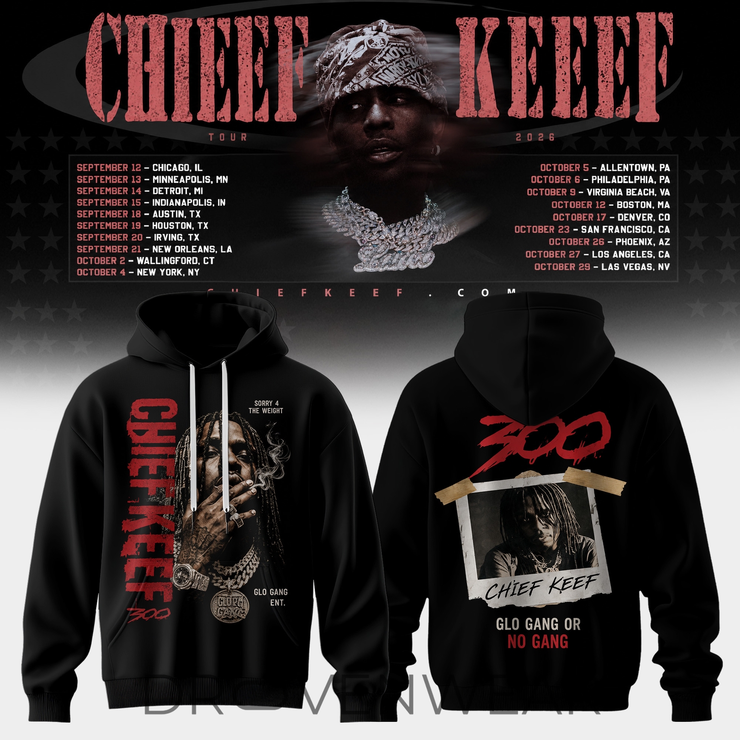 Chief Keef Live 26 Tour Edition Hoodie V4 Chief Keef Live 26 Tour Edition Hoodie V4