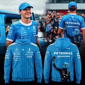 Mercedes-AMG PETRONAS F1 Team: Confidently striding alongside George Russell. Hoodie