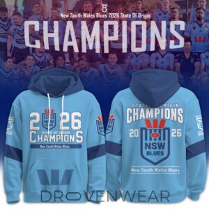 2026 New South Wales Blues State of Origin Champions Limited Edition Men’s Pullover Hoodie