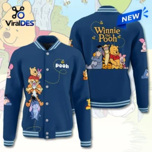 Winnie the Pooh Navy Blue Baseball Jacket