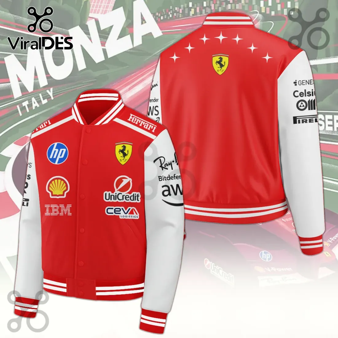 Scuderia Ferrari Monza 2026 Varsity Jacket Scuderia Ferrari Monza 2026 Varsity Jacket