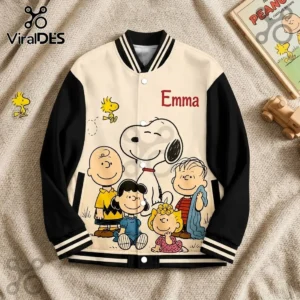 Peanuts Personalized Snoopy Emma Varsity Jacket
