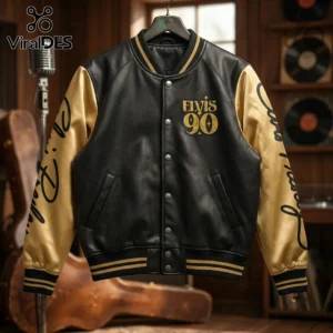 Elvis Presley 90th Anniversary Black Gold Baseball Jacket 2 elvis presley 90th anniversary black gold baseball jacket 03 premium finish.webp