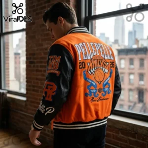 Pelle Pelle New York Knicks Orange Black Varsity Jacket 2 pelle pelle new york knicks orange black varsity jacket 03 product showcase.webp