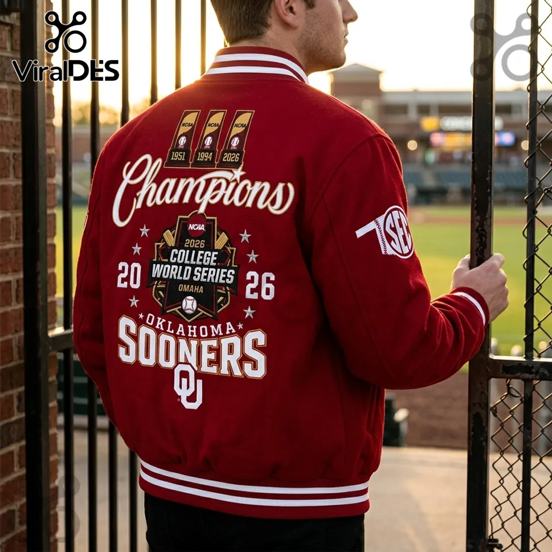 Oklahoma Sooners 2026 College World Series Champions Varsity Jacket Oklahoma Sooners 2026 College World Series Champions Varsity Jacket