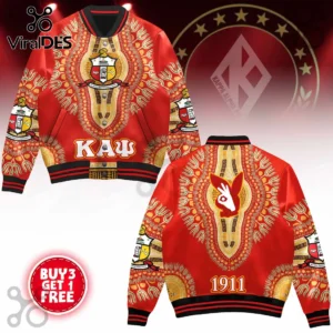 Kappa Alpha Psi 1911 Red Dashiki Pattern Baseball Jacket