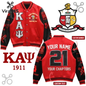 Kappa Alpha Psi Fraternity Red Black Custom Varsity Baseball Jacket