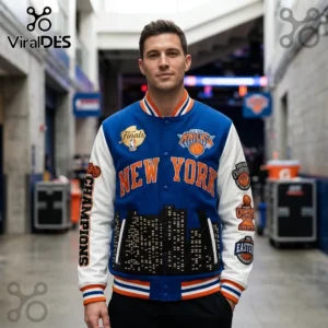 new york knicks 2025 26 nba champions varsity baseball jacket 03 back angle.webp