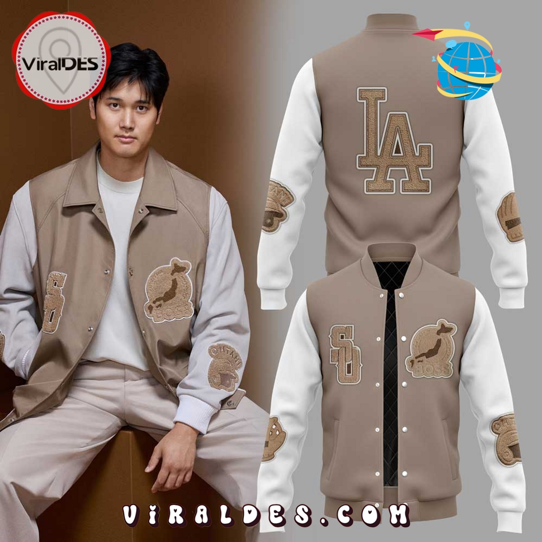 BOSS x Shohei Ohtani Artwork Baseball Jacket BOSS x Shohei Ohtani Artwork Baseball Jacket