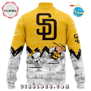 San Diego Padres 75th Anniversary of Peanuts Baseball Jacket 2 san diego padres 75th anniversary of peanuts baseball jacket 3 8AI7b.jpg