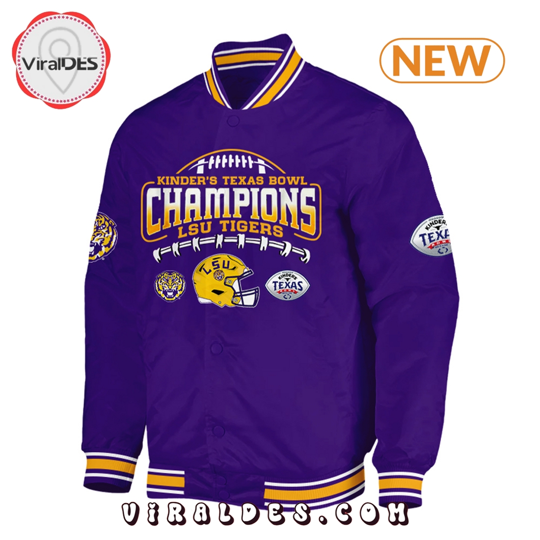 2025 LSU Tigers NCAA Kinder’s Texas Bowl Baseball Jacket 2025 LSU Tigers NCAA Kinder’s Texas Bowl Baseball Jacket