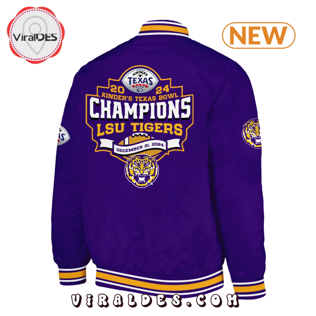 2025 LSU Tigers NCAA Kinder’s Texas Bowl Baseball Jacket 2025 LSU Tigers NCAA Kinder’s Texas Bowl Baseball Jacket