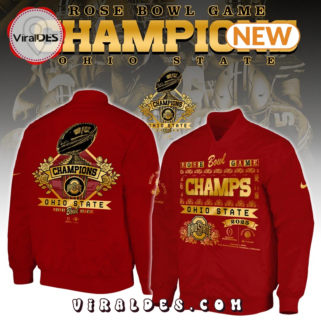 Ohio State Buckeyes Rose Bowl Champions Limited Baseball Jacket Ohio State Buckeyes Rose Bowl Champions Limited Baseball Jacket