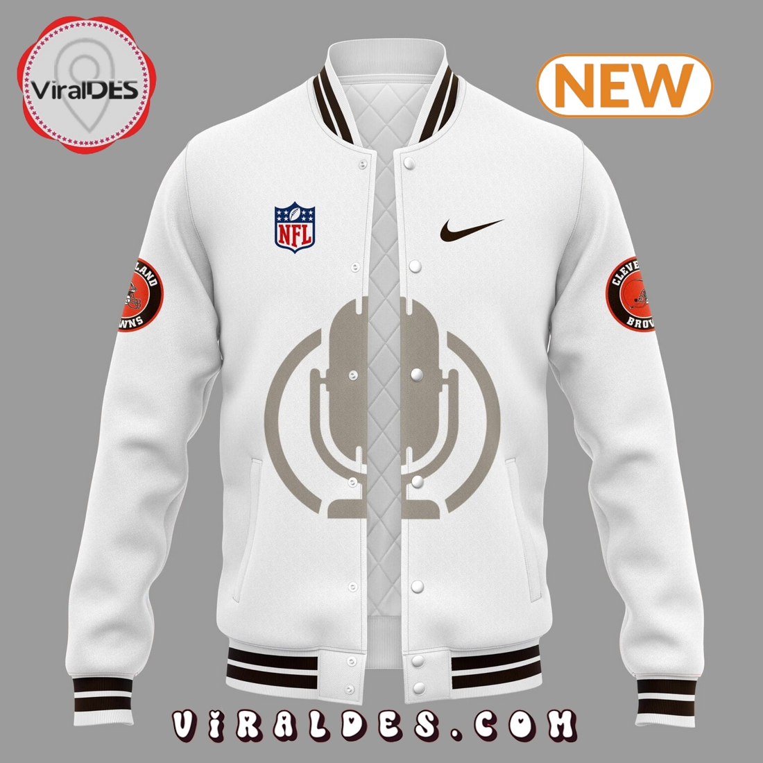 Cleveland Browns Jim Donovan Voice Baseball Jacket Cleveland Browns Jim Donovan Voice Baseball Jacket