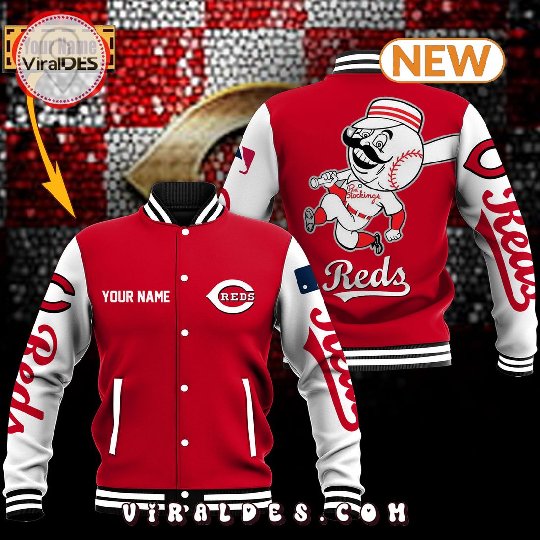 Custom Cincinnati Reds Red Baseball Jacket Custom Cincinnati Reds Red Baseball Jacket