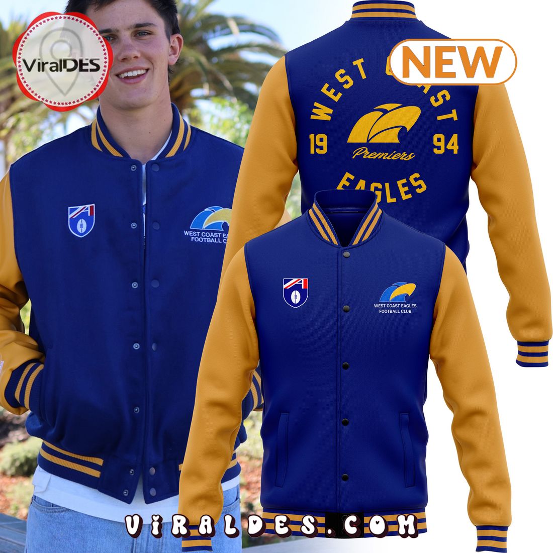 West Coast Eagles 2024 New Baseball Jacket West Coast Eagles 2024 New Baseball Jacket