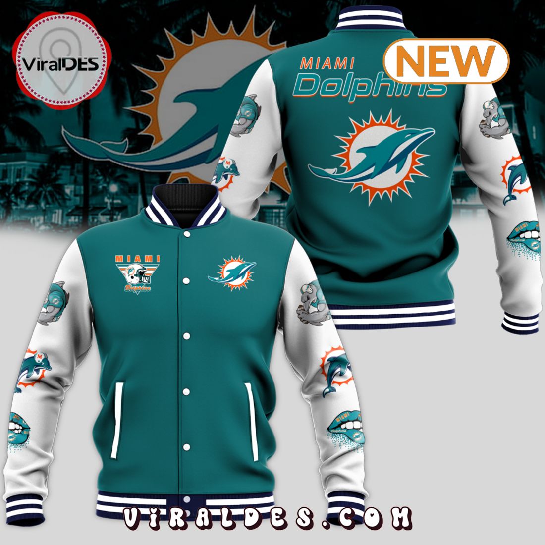 Miami Dolphins Throwback 2024 Baseball Jacket Miami Dolphins Throwback 2024 Baseball Jacket