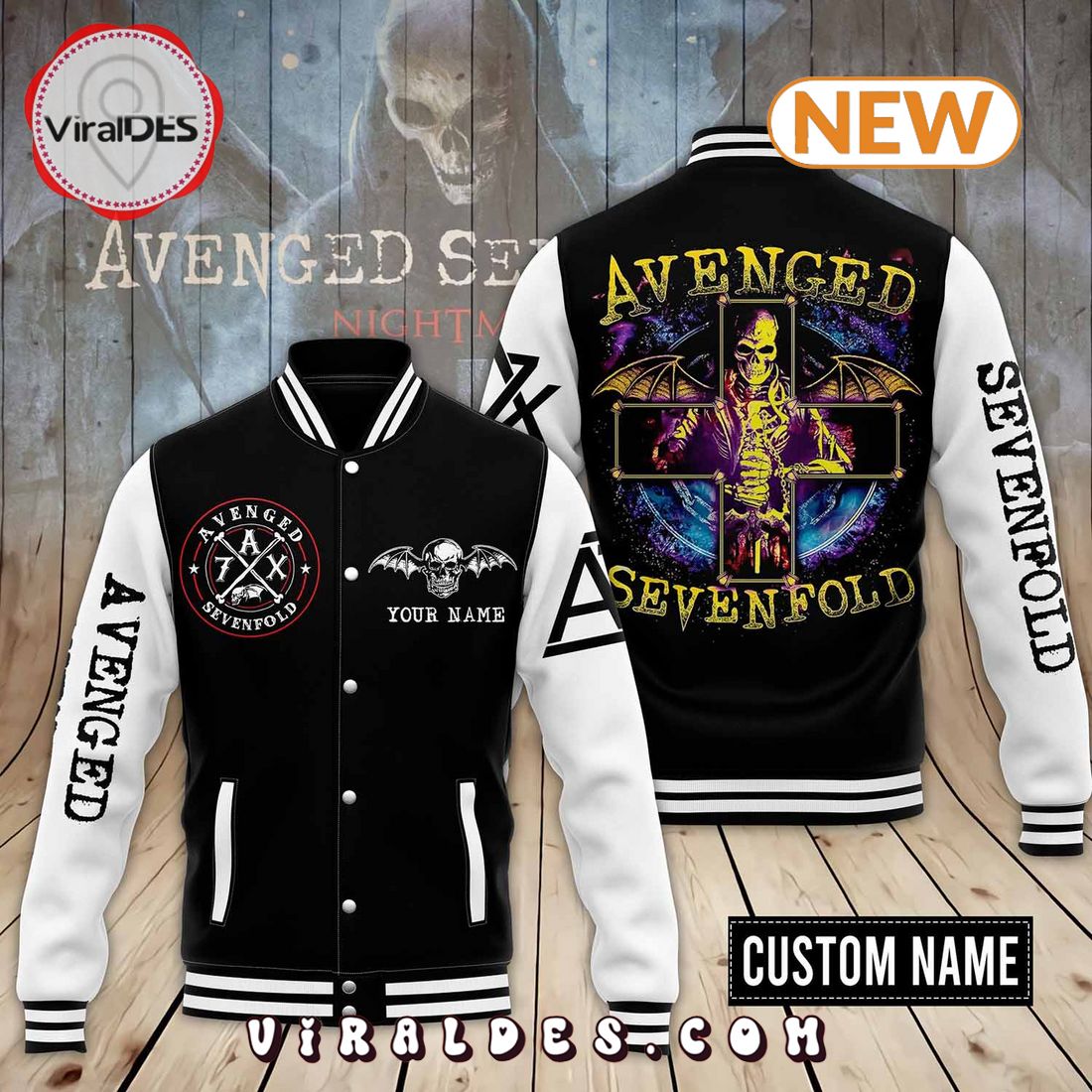 Avenged Sevenfold Custom New Baseball Jacket Avenged Sevenfold Custom New Baseball Jacket