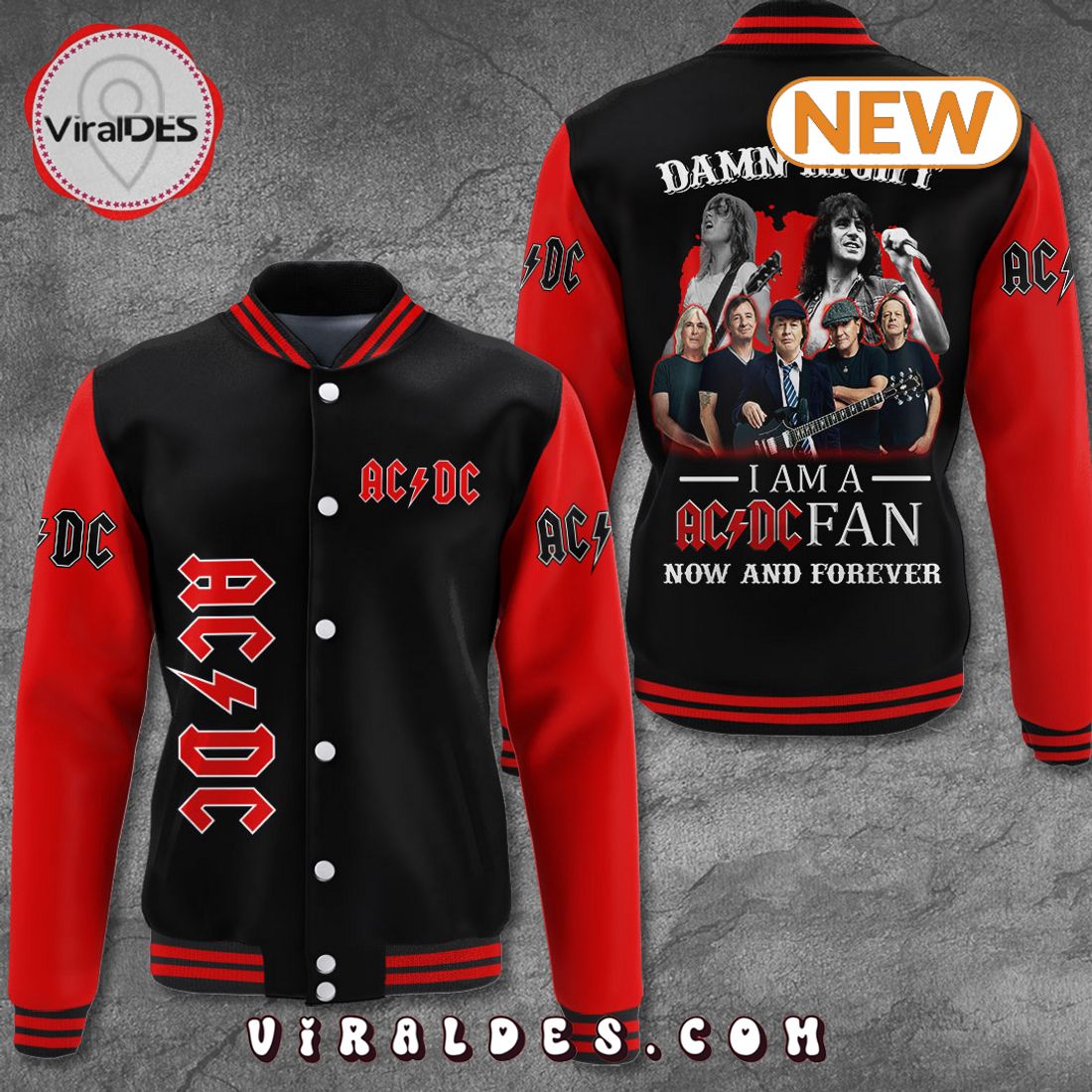 ACDC Music Fan Baseball Jacket ACDC Music Fan Baseball Jacket