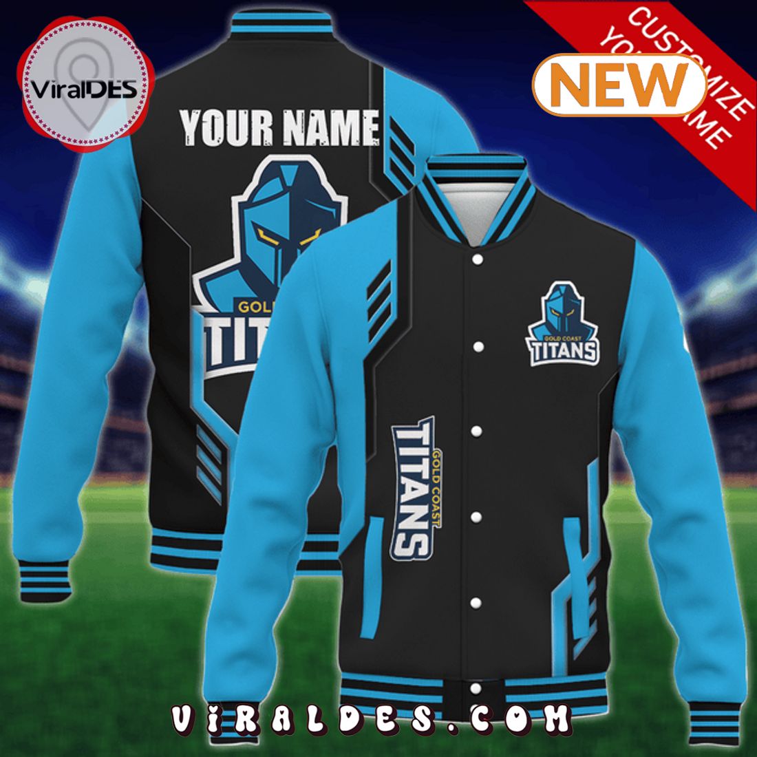 Custom Gold Coast Titans NRL Baseball Jacket Custom Gold Coast Titans NRL Baseball Jacket