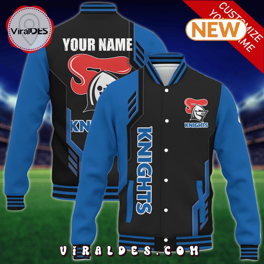 Custom Newcastle Knights NRL Baseball Jacket Custom Newcastle Knights NRL Baseball Jacket